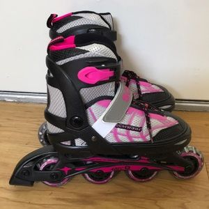Schwinn girls rollerblades szs 1-4 adjustable pink/gray/black excllnt condition